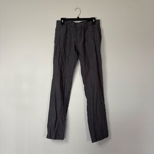 Mens H&M Dark Grey 100% Linen Dress Pants Euro Summer, Wedding Guest, Casual
